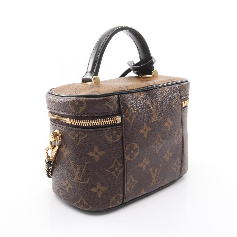 Louis Vuitton Vanity NV Handbag Canvas Leather Monogram Reverse Brown Black - Picture 2 of 7